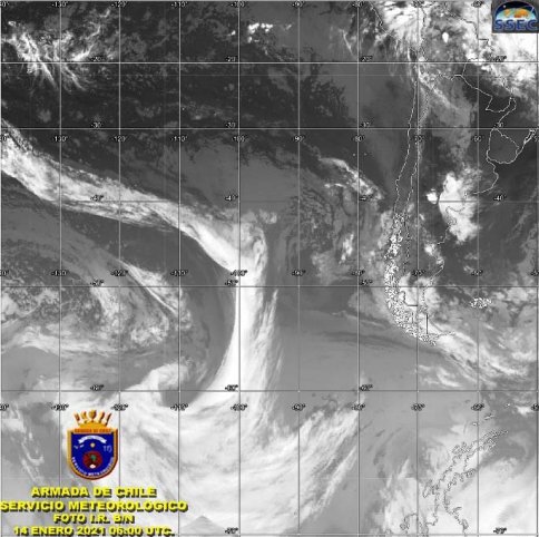 Imagen Satelital B/N 14/01/2021 06:00 UTC